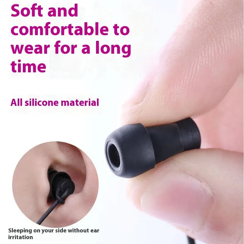 Second generation wired sleep headset with silicone earplugs and 1.2m TPE cable in multiple colours