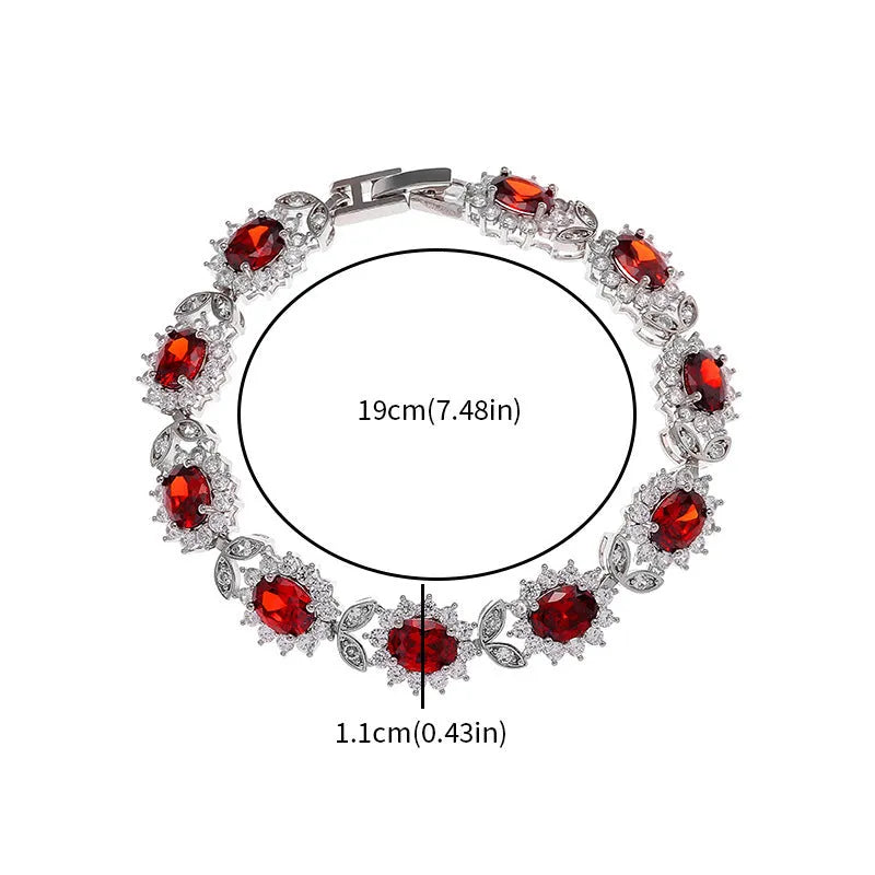 Simple women's zircon bracelet in environmentally friendly alloy with electroplating finish