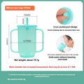 Oblique mouth choke-proof drinking cup for elderly and pregnant users in bed, with optional wrist splint handle.