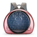 Transparent space capsule design cat carrier backpack with mesh panels in a metallic colour