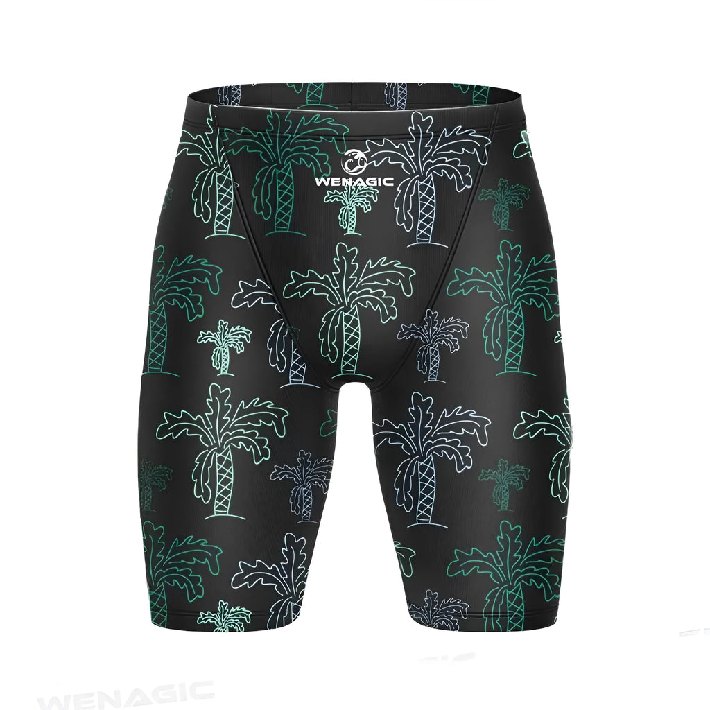Men's Lycra swimming pants in pattern design with briefs style cut