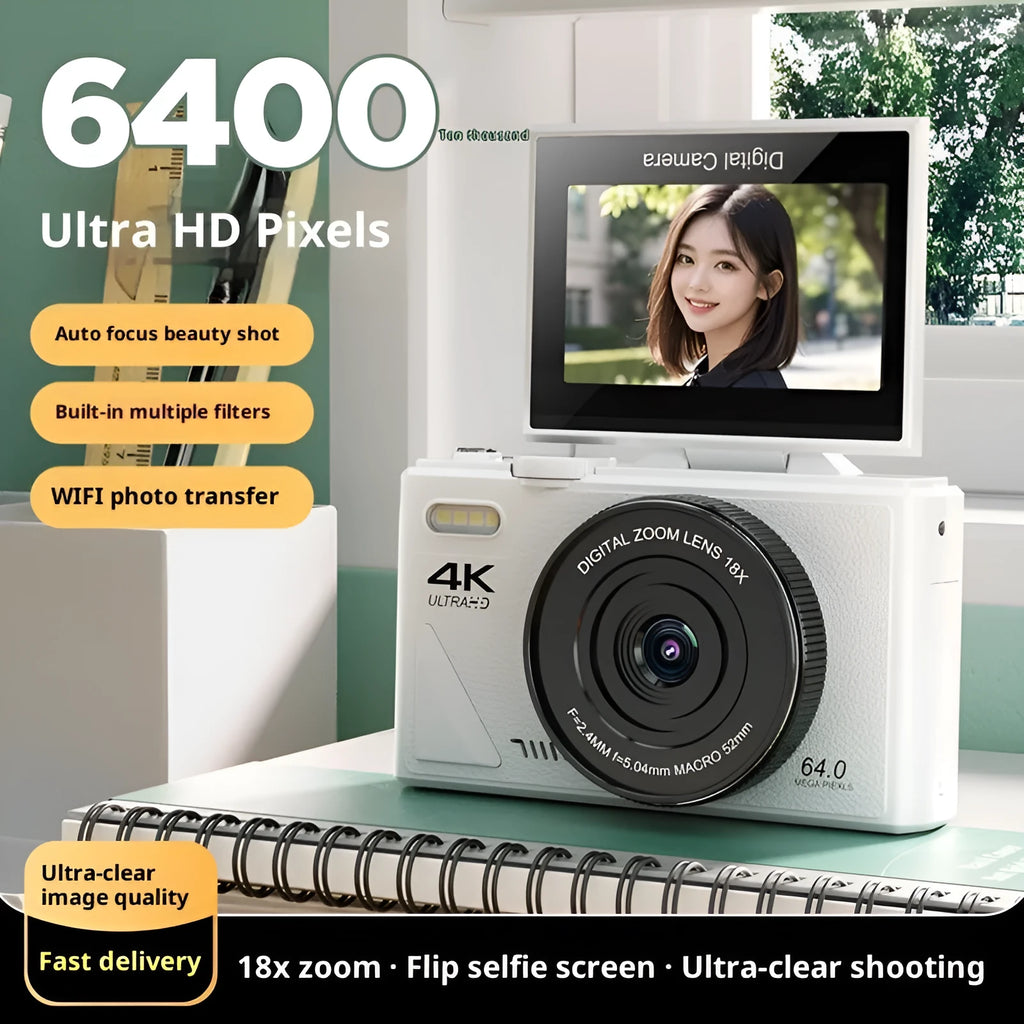 CCD camera HD digital camera with WiFi transmission in black, compact and portable