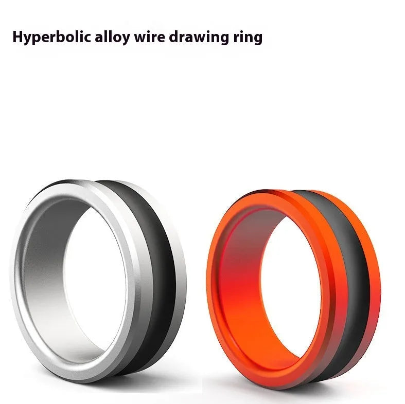 Orange and silver coloured alloy fishing hand guard pull loop with non-slip grip.