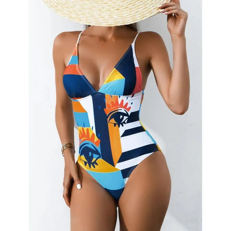 Women's plus size backless one-piece swimsuit in solid colour with high elasticity spandex construction