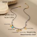 Braided rope chain stainless steel necklace with heart pendant and 18K gold plating on a model.