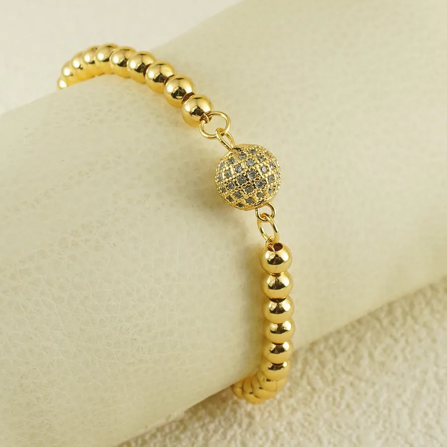 Copper bracelet with zircon stones in Arabic style featuring heart shape design
