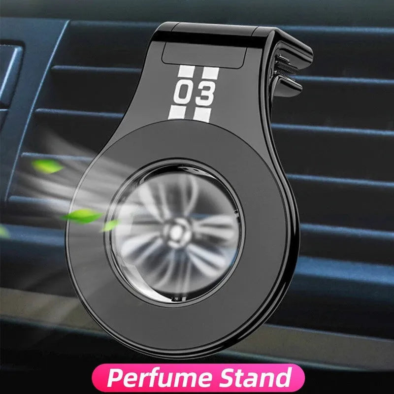 Universal magnetic car phone holder mounted on vehicle air vent with adjustable bracket and fragrance slots