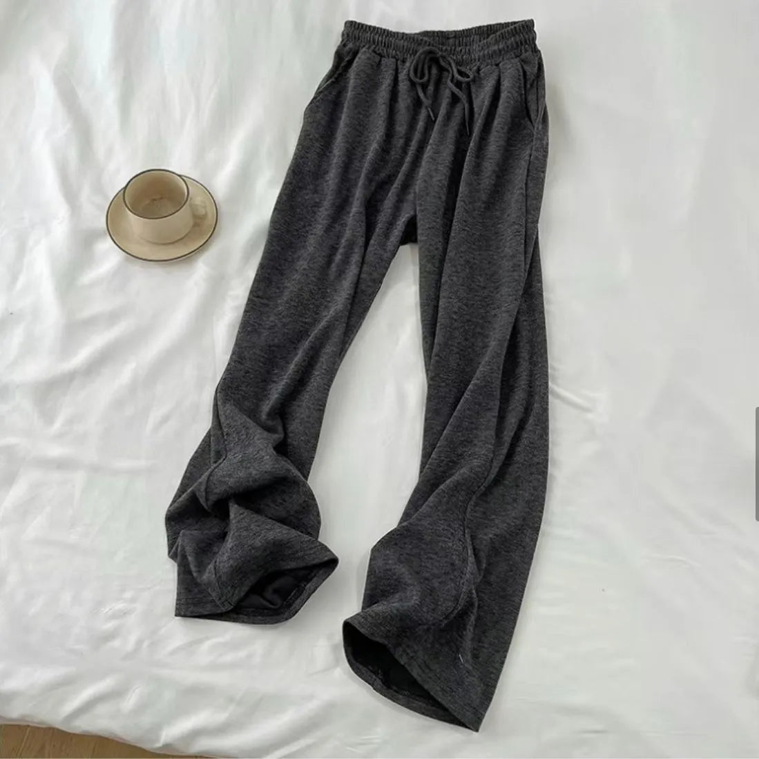 Women's gray casual sports suit with princess sleeves top, shorts, and vest, available in sizes L to 4XL