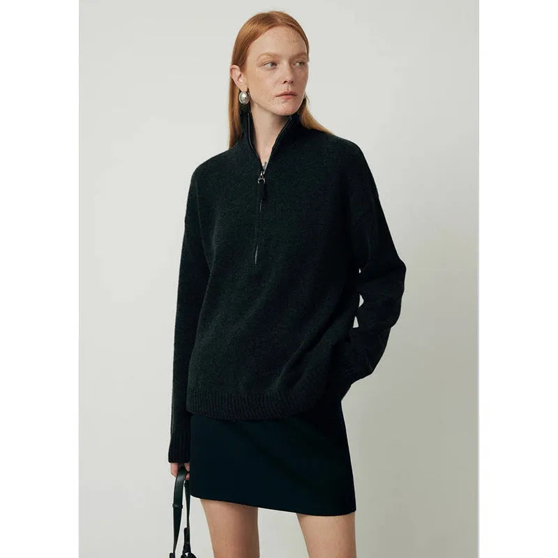 Women's loose lapels wool bandage dress in black or mountain rain grey for autumn and winter wear