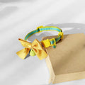 Cute cat bow tie collar with bell in eight colours – orange, pink, purple, navy blue, powder blue, yellow, green – adjustable size