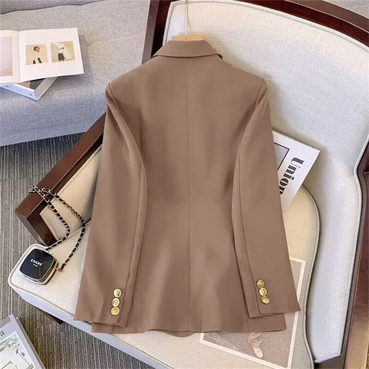 Women's loose fit polyester blouse in black colour with regular sleeves and slimming temperament style