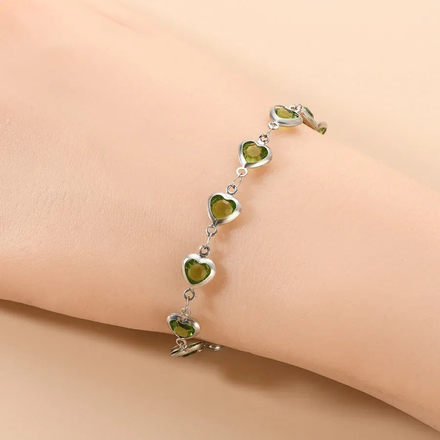 Devil's Eye Creative Heart Bracelet in stainless steel with geometric design and multiple colour options