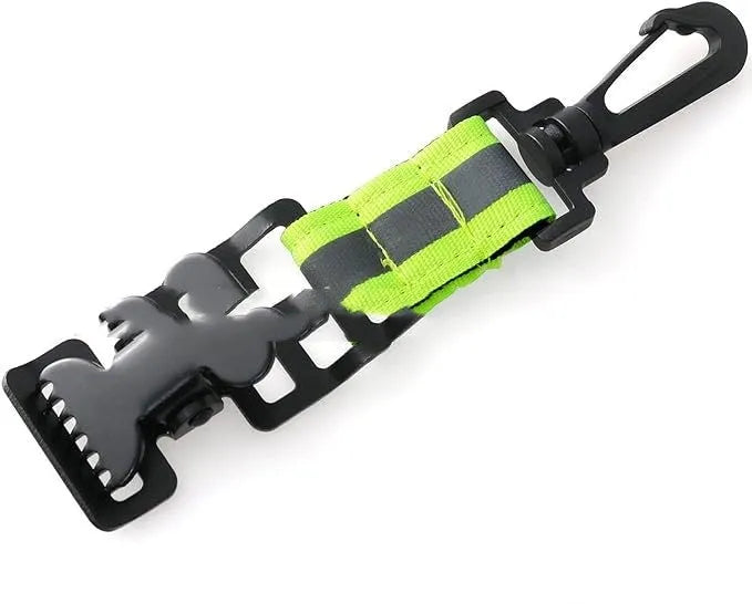 Fluorescent green metal buckle safety clip for industrial glove organisation