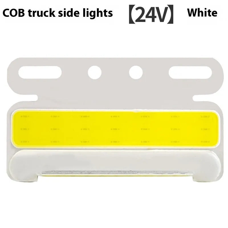 Waterproof aluminium alloy COB LED truck side marker light in red, yellow, green, blue, or white for 12V/24V vehicles