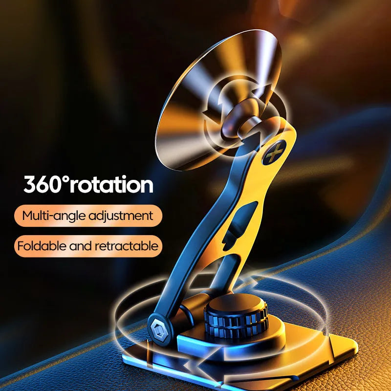 Telescopic folding floating screen car phone holder with magnetic suction installation