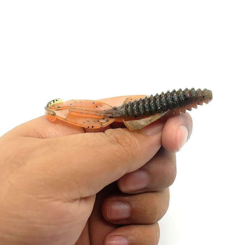 PVC soft bait fishing lure showing colour options in 8cm and 12cm sizes