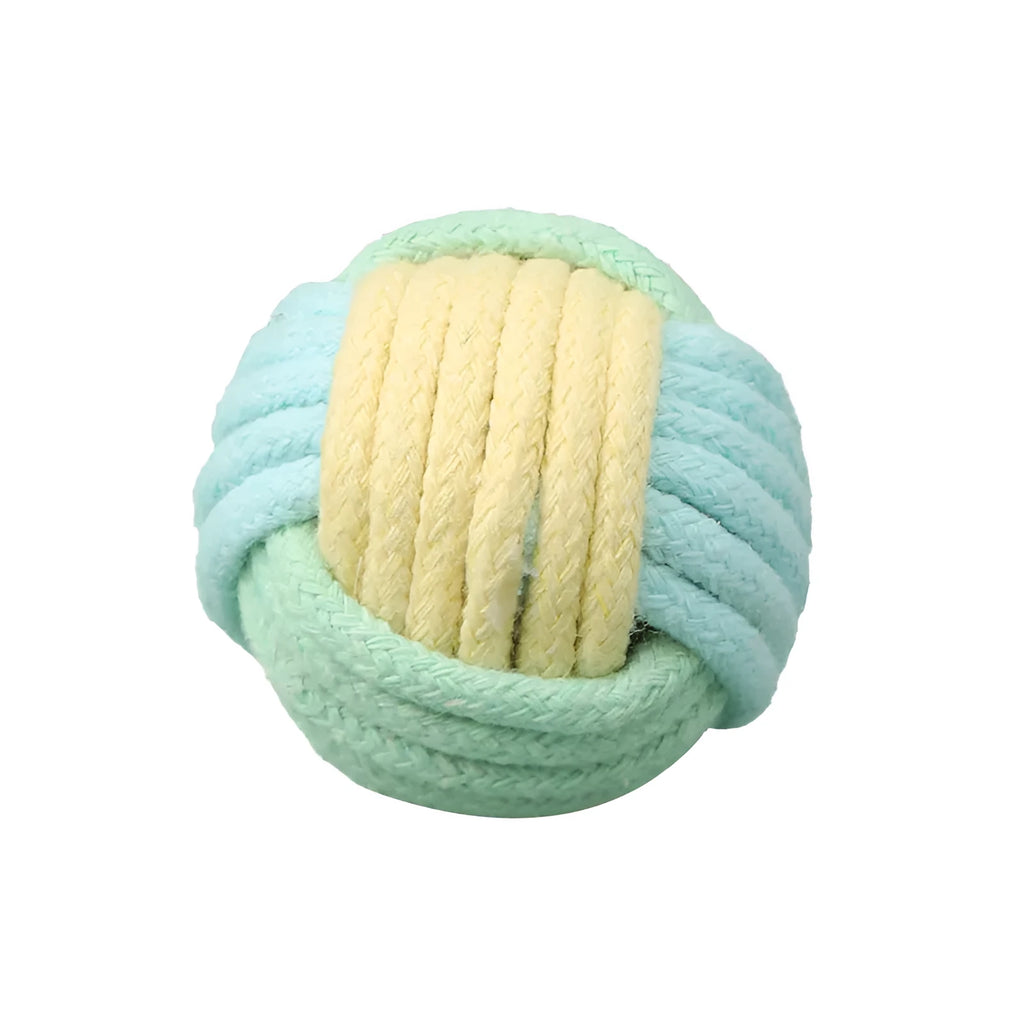 Handmade cat hair ball plush cotton ball interactive toy in blue powder green blue pink green colours