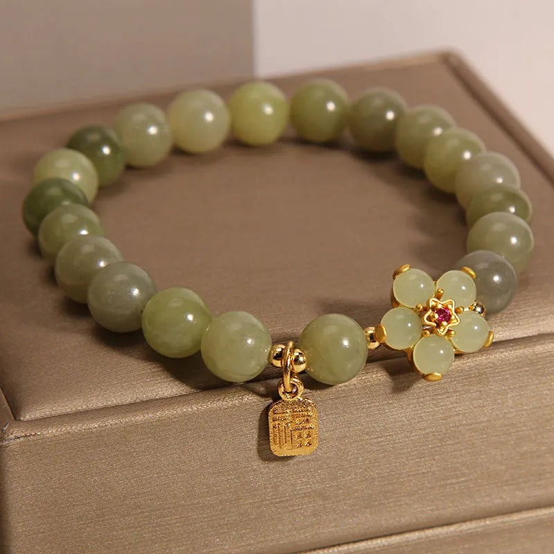 Women's casual adjustable bracelet made from alloy with a grey jade colour finish.