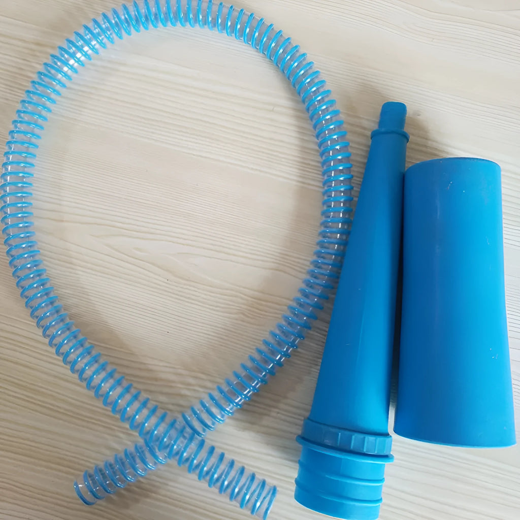 Blue plastic suction pipe with round head for appliance cleaning, 114cm length