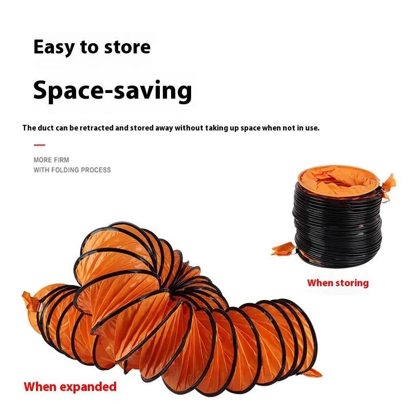 Portable 8-inch axial flow fan with 5-metre air duct for industrial dust removal