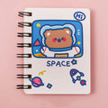Astronaut Flipped Portable Pocket Flipper Notebook in A6 size with space-themed illustrated cover
