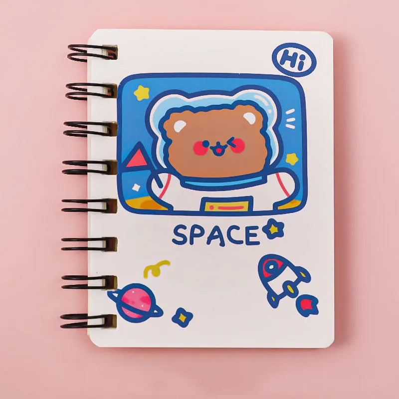 Astronaut Flipped Portable Pocket Flipper Notebook in A6 size with space-themed illustrated cover