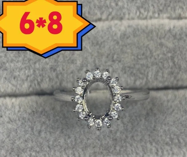 Copper oval denier ring with a 6x8 mm stone and a five-pointed star design.