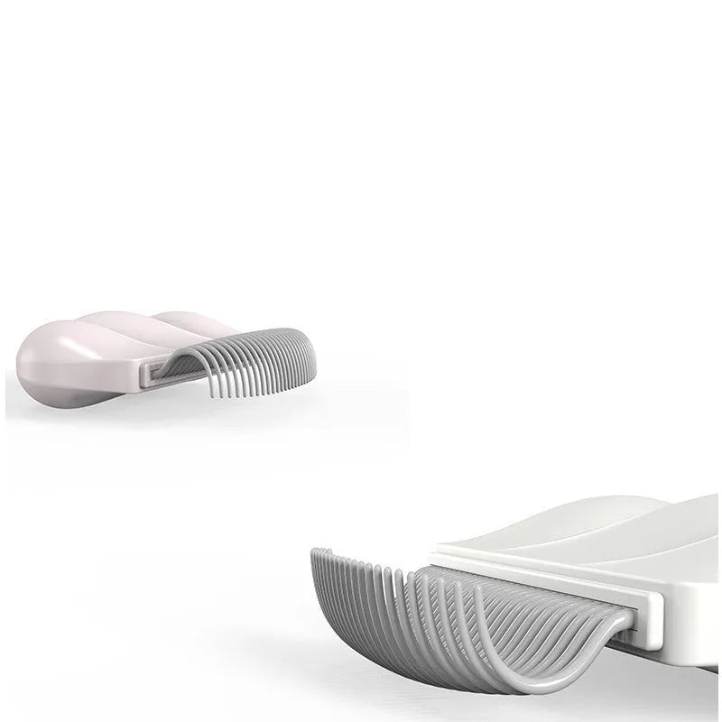 Paw Soft pet deshedding brush with ergonomic handle in blue, pink or white colour options.