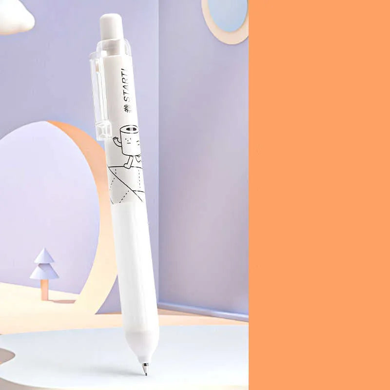 Black and white 0.5mm mechanical pencils with cloud grip design on plastic barrel