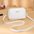 Women's solid colour PU leather shoulder bag with three-dimensional pocket in horizontal square shape