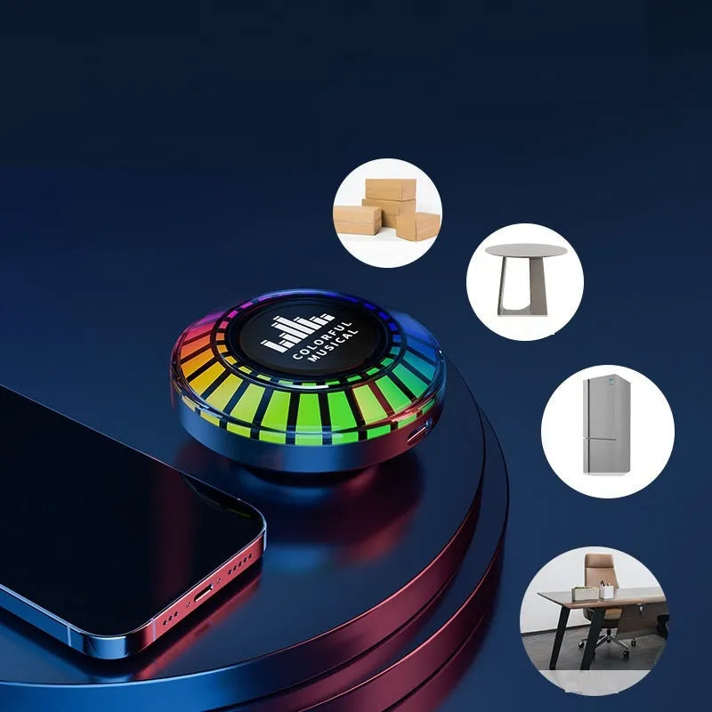 Small cubic voice control Bluetooth ambience lamp projecting Polar Light effects.