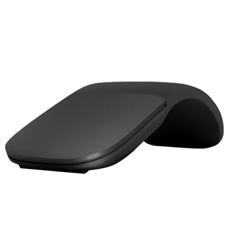 Folded Bluetooth wireless mouse showing compact 131.2mm length with touch-sensitive surface