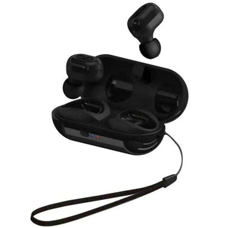 TWS Mini Touch True Wireless Bluetooth Headset black earbuds with charging case
