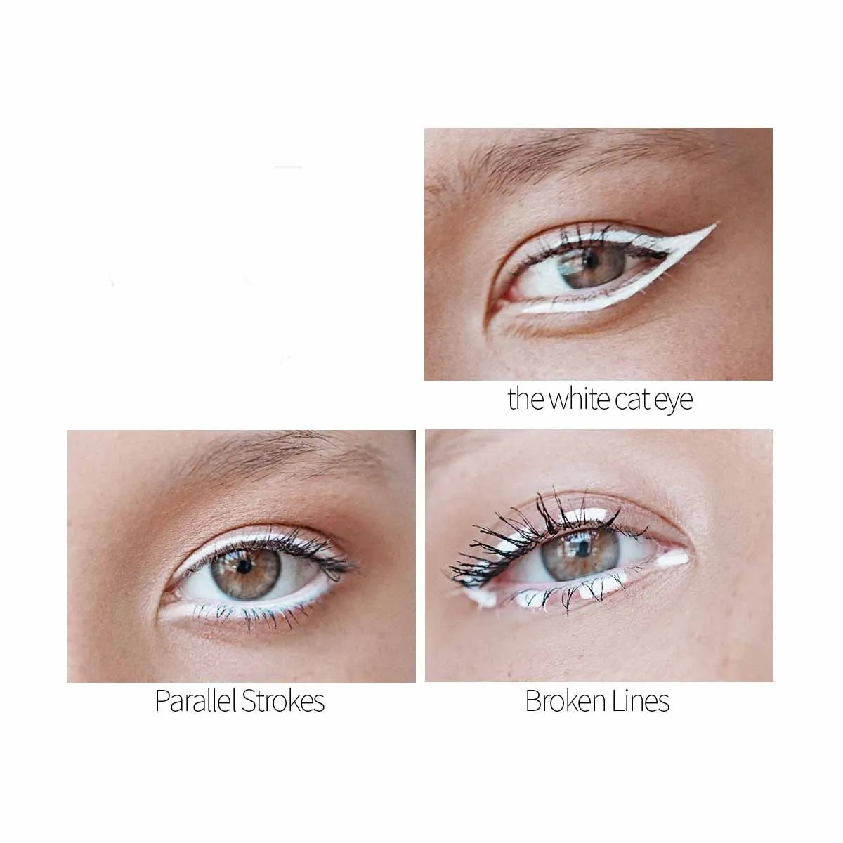 12 white waterproof eyeliner pencils in a box, smooth high gloss eye brightener makeup tools