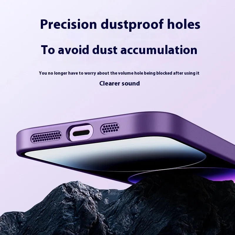 Magnetic large window drop-resistant PC phone case for iPhone 16 Pro Max, black frosted finish