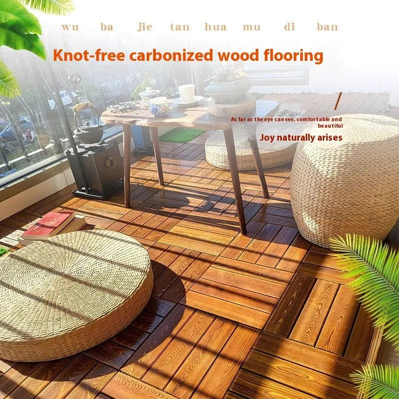 30x30cm camphor pine floor tiles with thickened construction for indoor outdoor balcony use