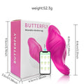 Rose Red Cute Butterfly APP remote control wearable female massager with silicone construction