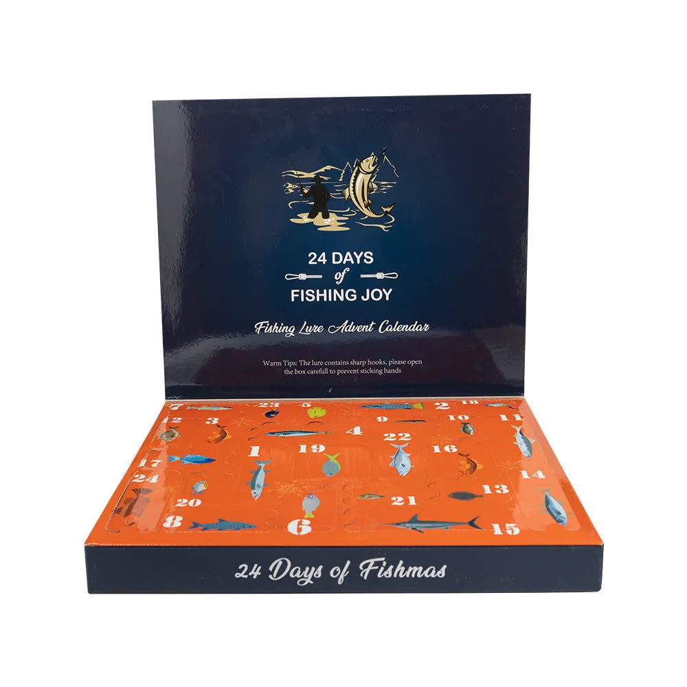 24-piece Christmas themed fishing blind box set with metal lures and tackles