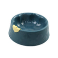 Green plastic double pet bowl for dog and cat food and water with anti-tip base