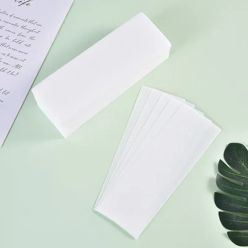 Non-woven fabric hair removal wax paper strips in 50 or 100 piece packs