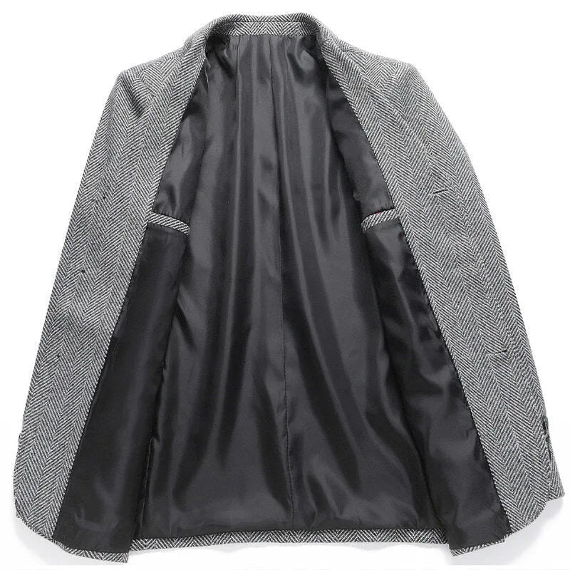 Men's loose fit polyester coat in solid colour for spring and autumn seasons