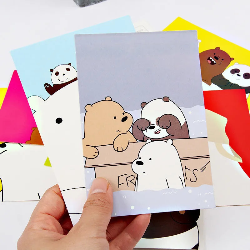 Set of nine minimalist cartoon postcards with retro Japanese-style illustrations of Paris landmarks.