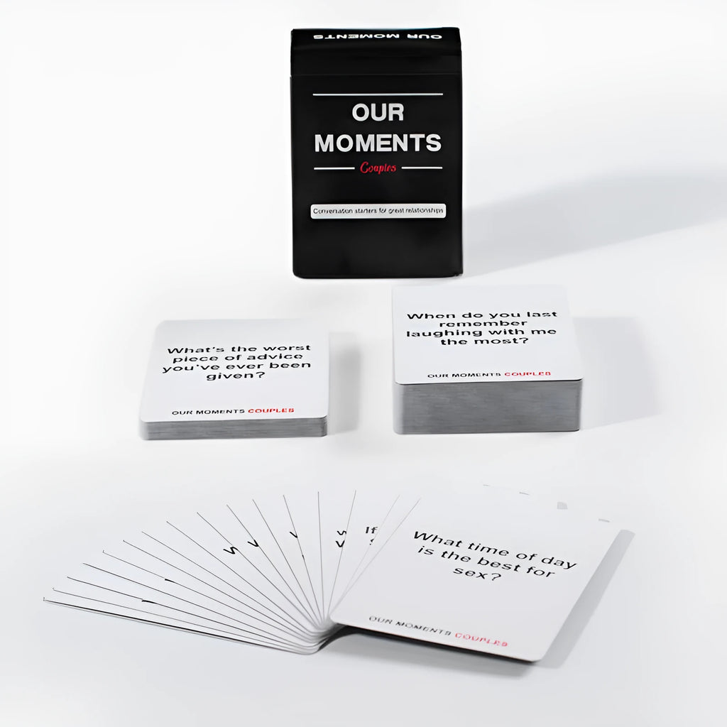 Black gift box for Our Time Lovers Edition couples communication cards, showing dimensions.