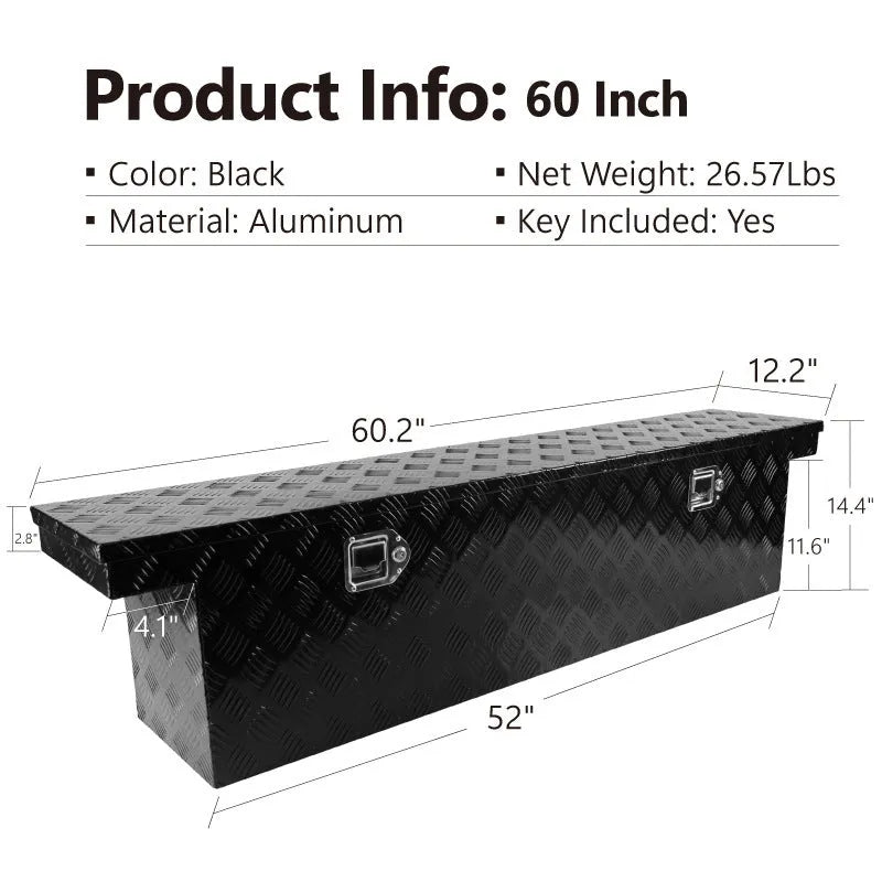26-inch black aluminium alloy tool case with T-casting construction