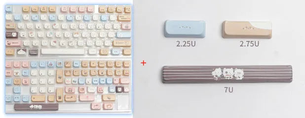 Sea Salt Cat themed PBT key cap set for mechanical keyboards showing two colour suits