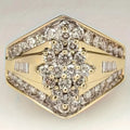 Gold electroplated copper ring geometric shape unisex size no 8
