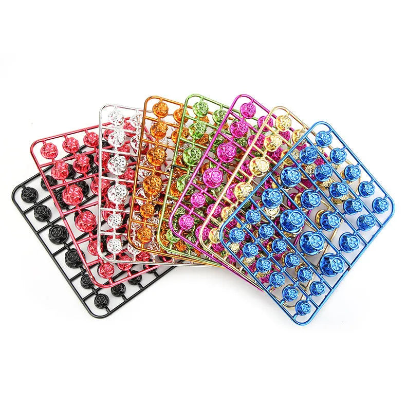 Set of 30 coloured ABS plastic screw caps for motorcycle engine bolt head protection.