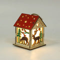 Decorative festive luminous wooden pendant 7cm x 7cm x 9cm, wooden ornament with wick and battery, Snowman B style