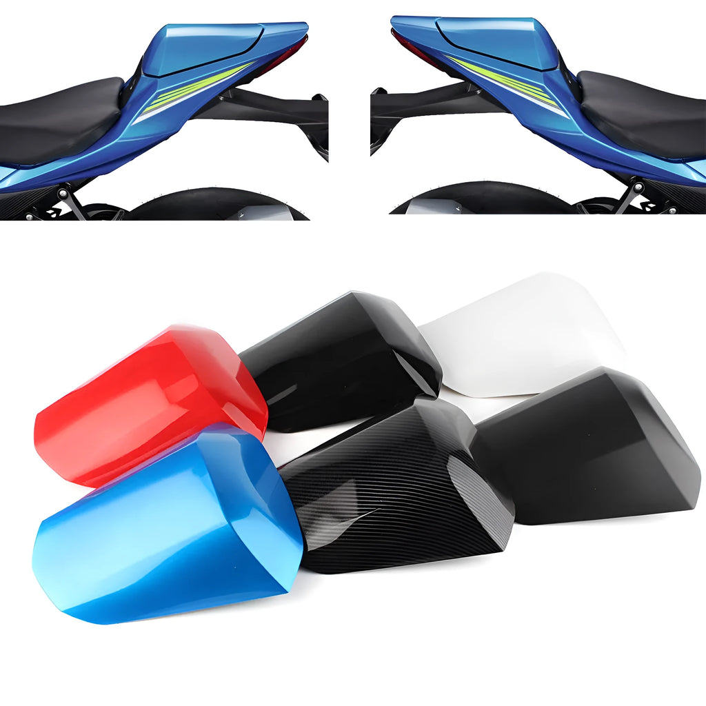 Suzuki GSXR1000 motorcycle rear seat cowl cover in ABS plastic showing six colour options