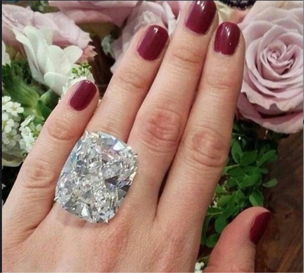 Simple white gold colour alloy ring with geometric band and inlaid square diamond design